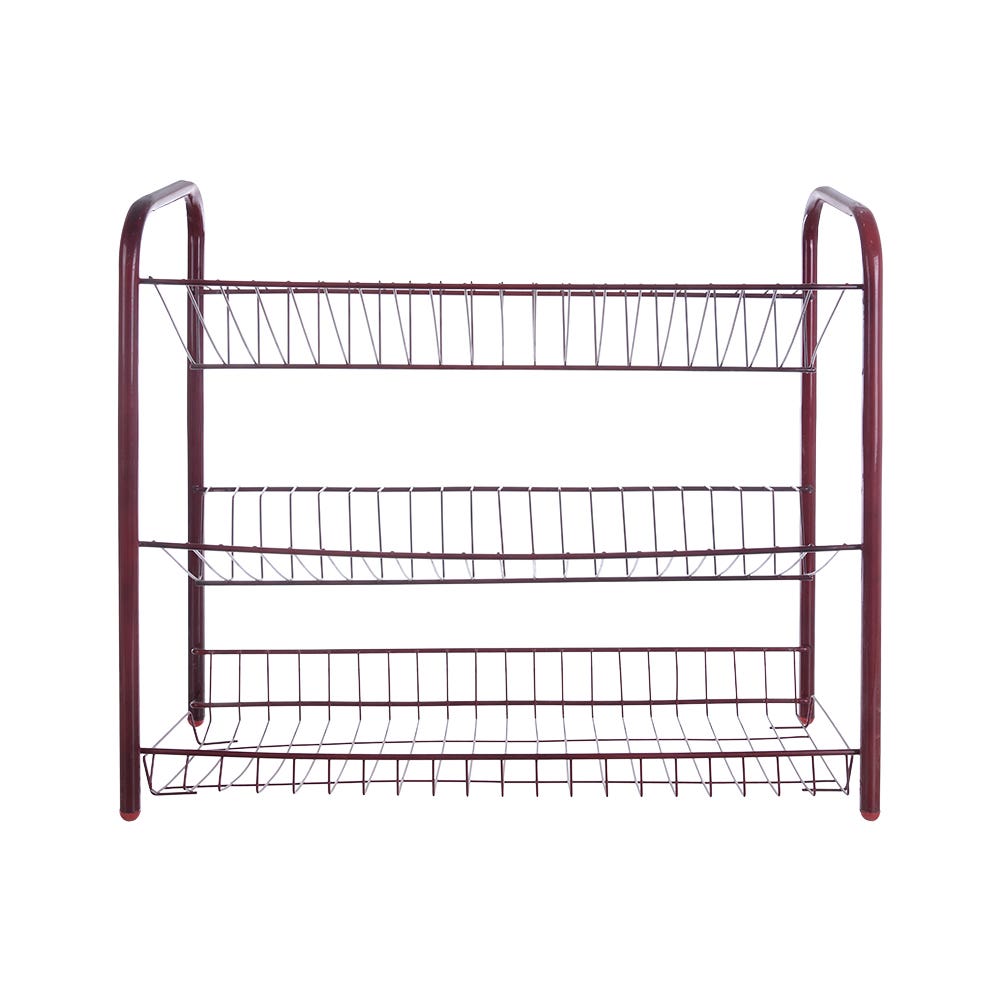 El Nozha Dishes Racks, 3 Tier, 60×27 Cm - Dark Red