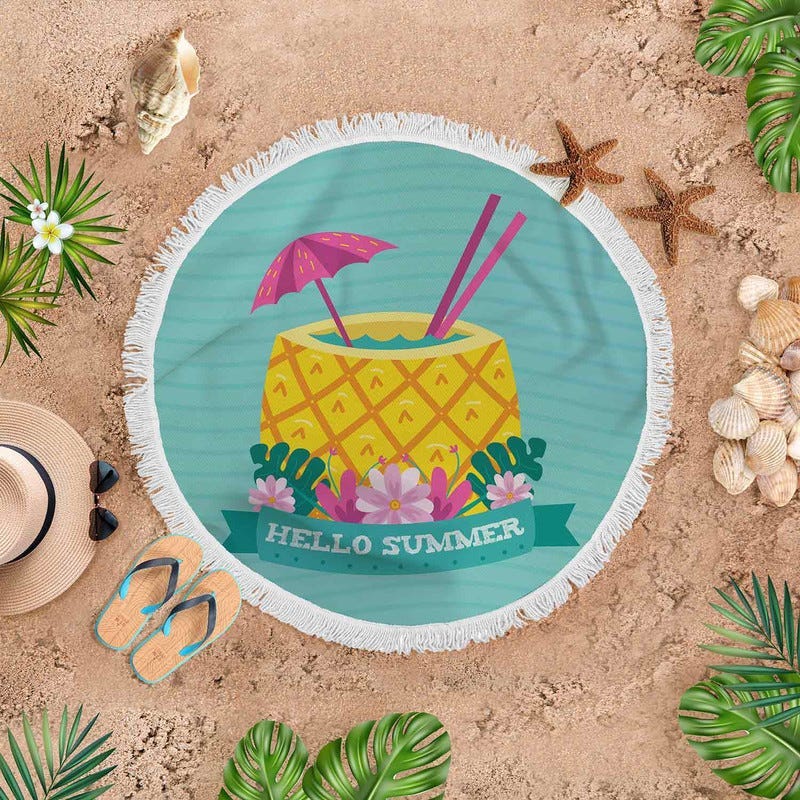 Velvet Beach Rug, 145 cm - Multicolor