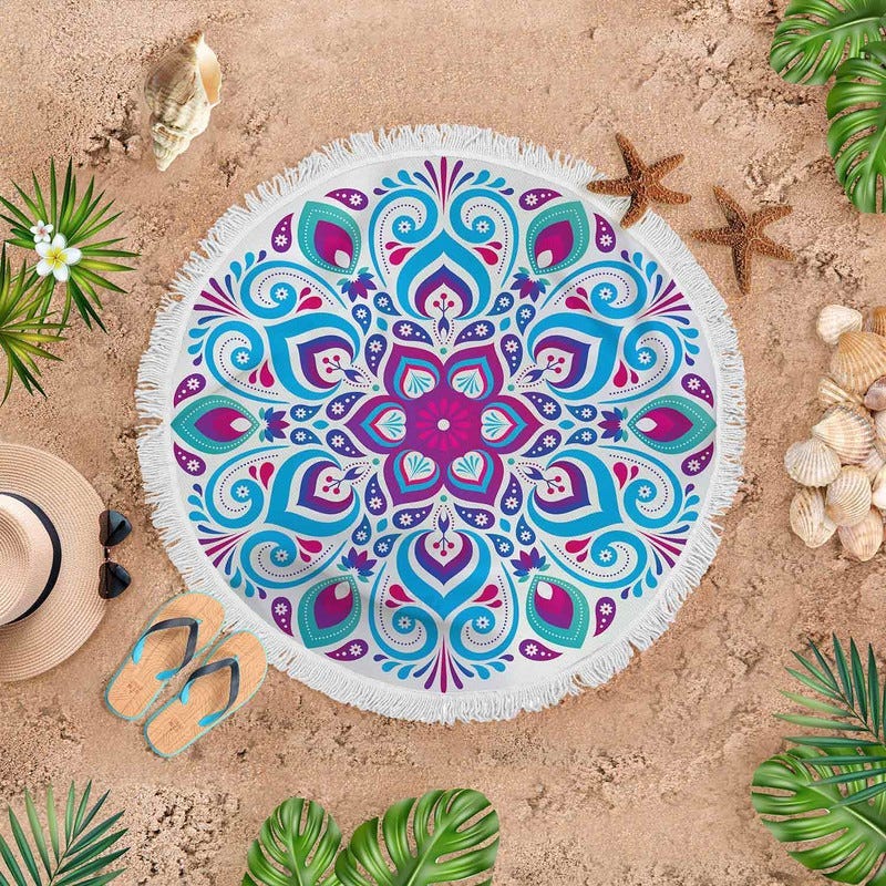 Velvet Beach Rug, 145 cm - Multicolor