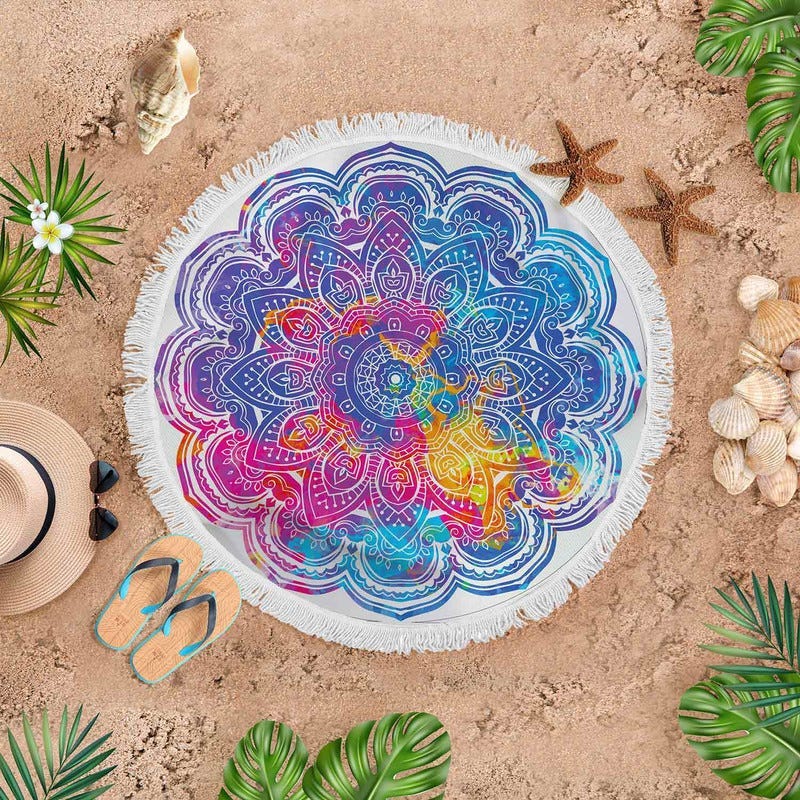 Velvet Beach Rug, 145 cm - Multicolor