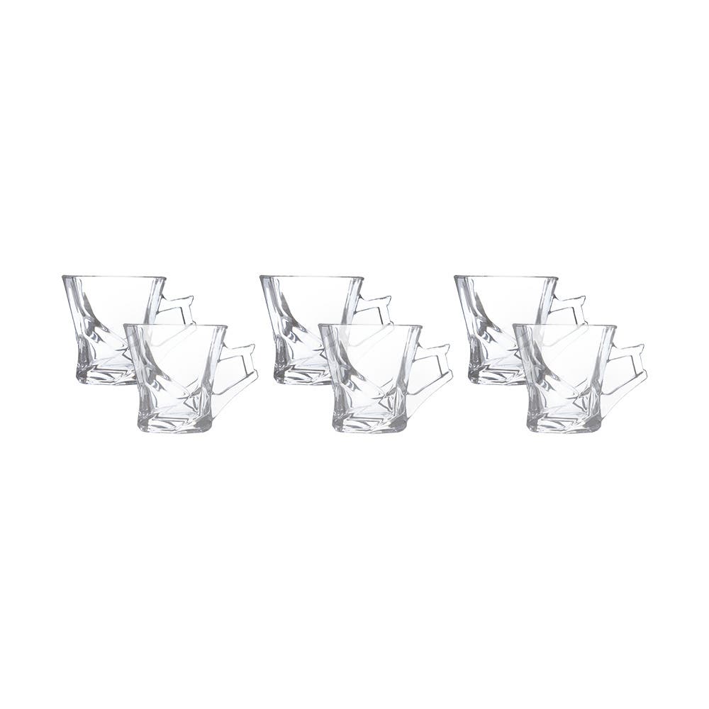 Blinkmax Glass Coffee Cup Set, 6 Pieces, 160 ml - Clear