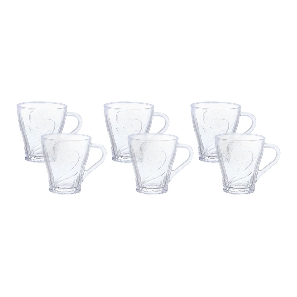 Blinkmax Glass Mug Set, 6 Pieces 260 ml - Clear