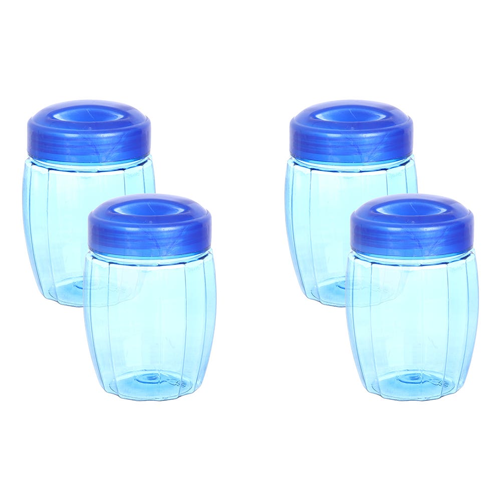 Lamsa Plast Jar Set, 4 Pieces, 350 ml - Blue