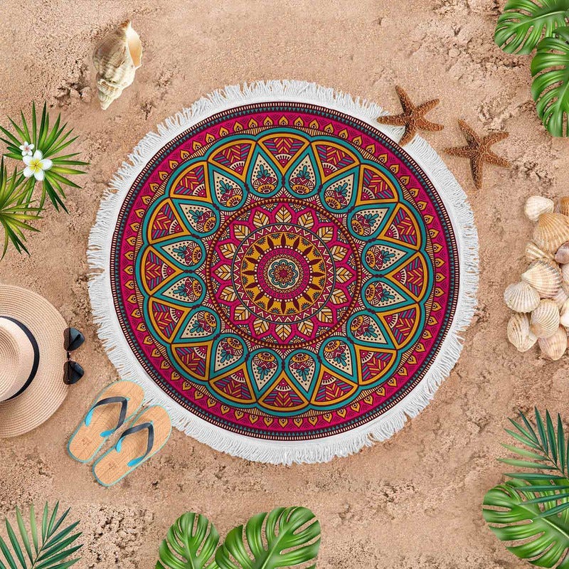 Velvet Beach Rug, 145 cm - Multicolor