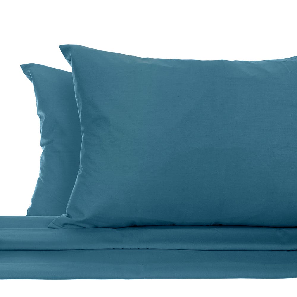 Nice Home Cotton Bedding Sheet Set, 180×200 cm, 3 Pieces - Dark Green
