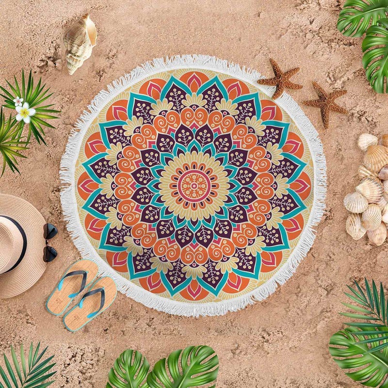 Velvet Beach Rug, 145 cm - Multicolor