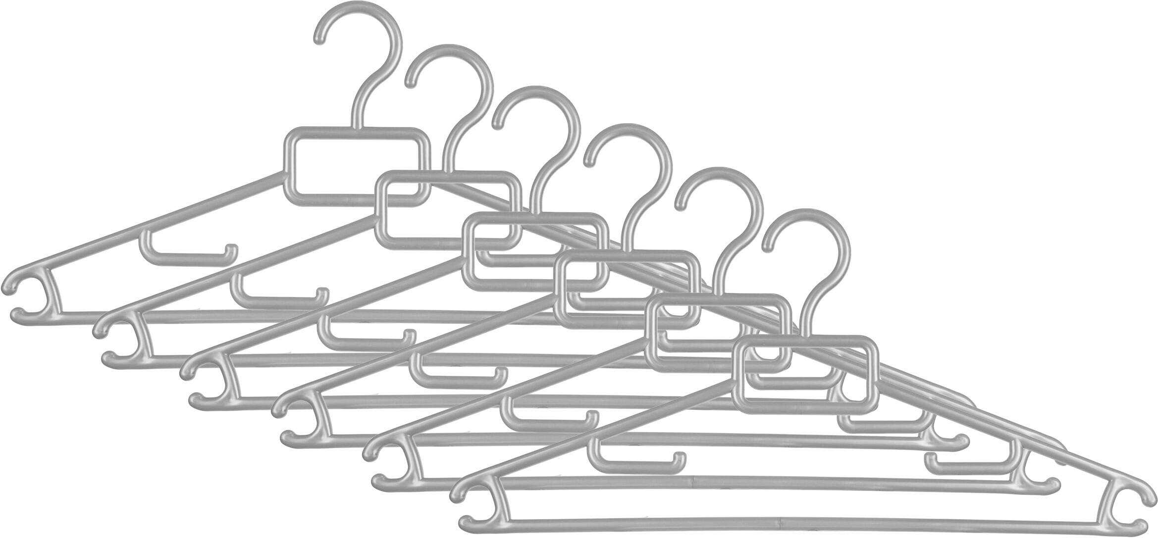 Rienamora Plastic Hanger Set, 6 Pieces, 20X40 cm - Grey