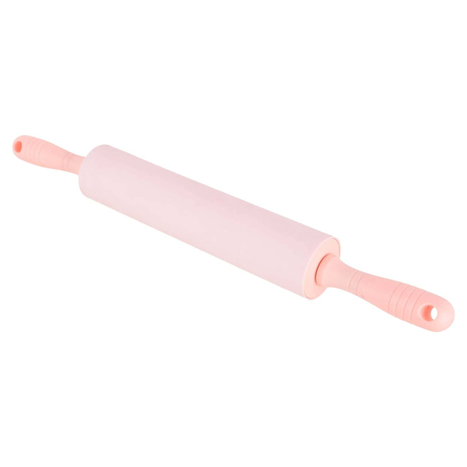 El Cheef Silicone Rolling Pin with Plastic Handle, 47×5 cm - Rose