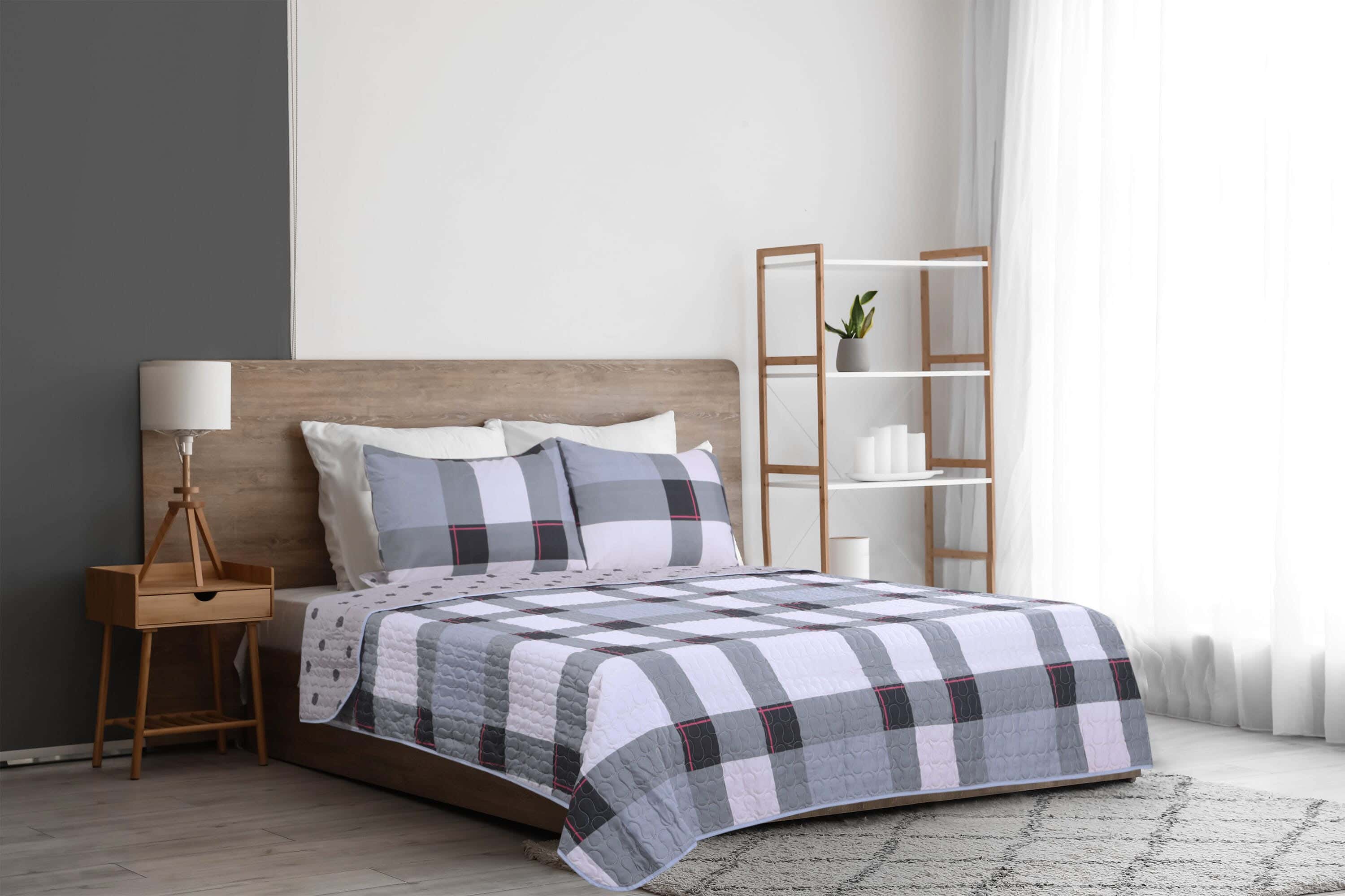 Ronza Home Microfiber Cover Bed Set, 3 Pieces, 230x240 cm, 1900 gm - Multicolor