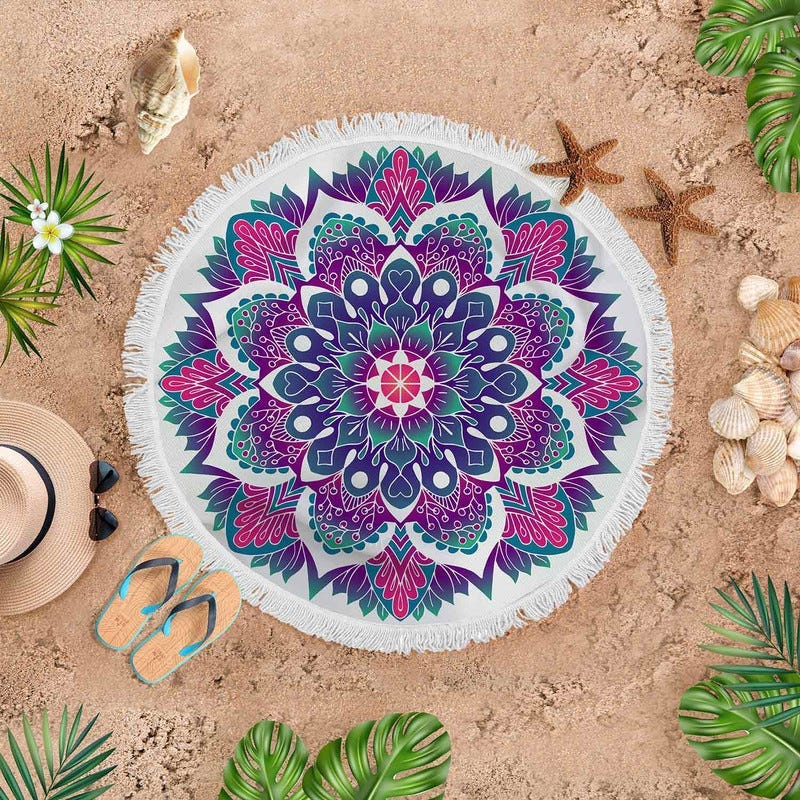 Velvet Beach Rug, 145 cm - Multicolor