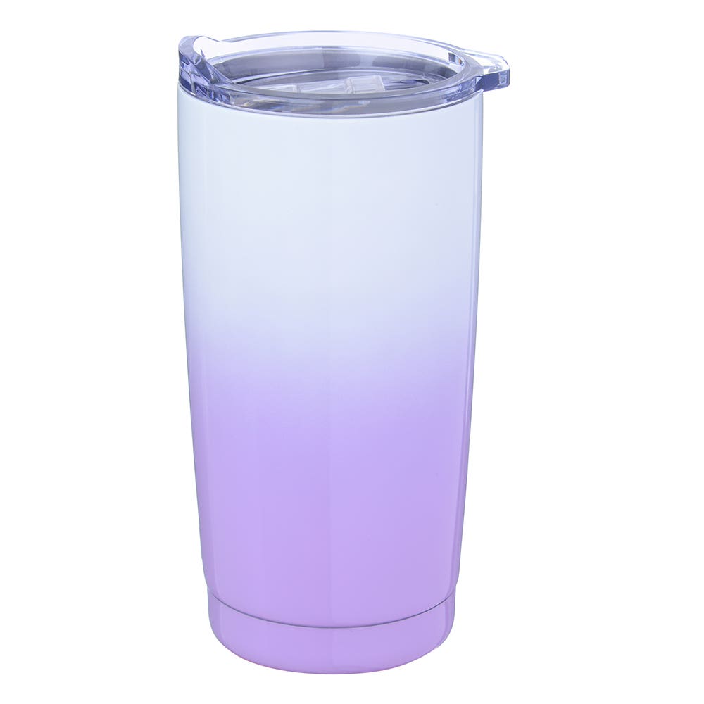 Home Stainless Steel Thermal Water Bottle, 600 ml - Purple White
