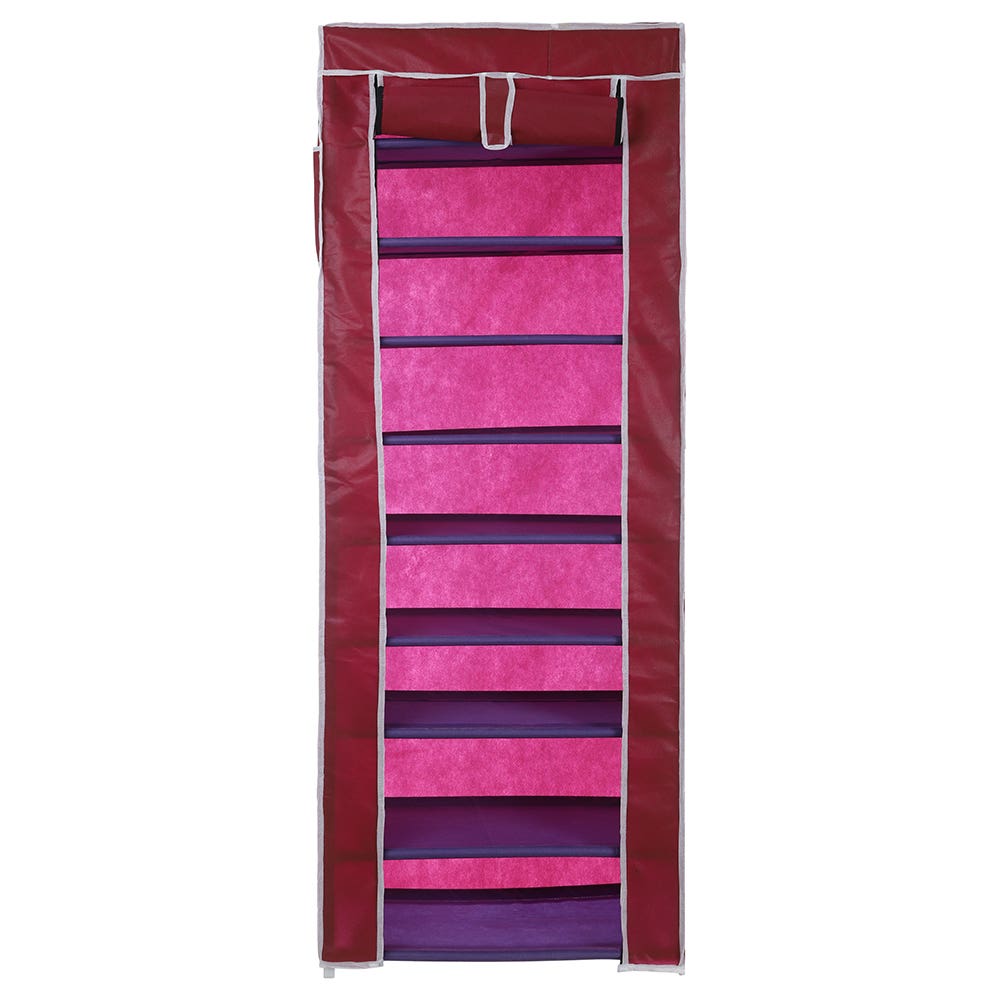 Alalamyia Fabric Shoe Rack, 9 Layers, 160 × 30 × 60 Cm - Burgundy