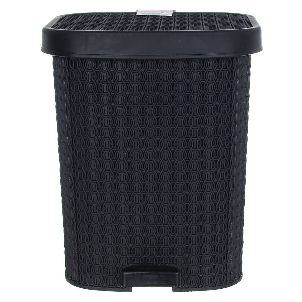 El Helal & Star Trash Bin, 28.5×23×23.5 cm - Black