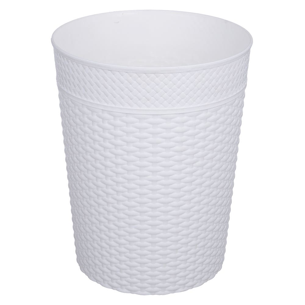 Al Safwa Trash Bin, 24 cm - White
