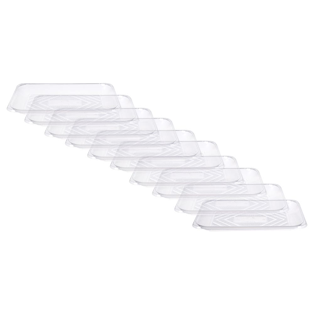 Elite Rectangle Desert Plates Set, 10 Pieces, 19×27 cm - Clear