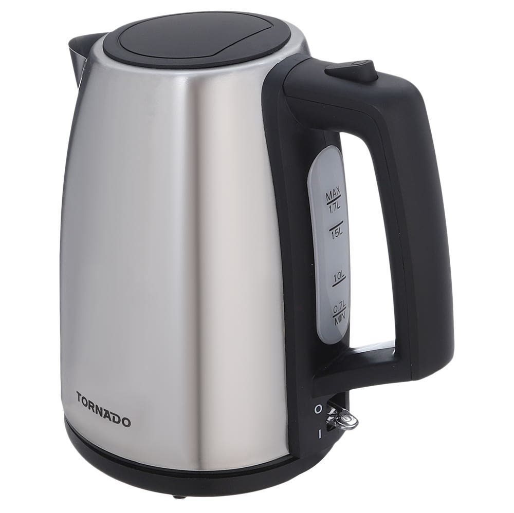 Tornado TKS-2217E Electric Kettle, 1.7 Liter, 2200 watt - Silver