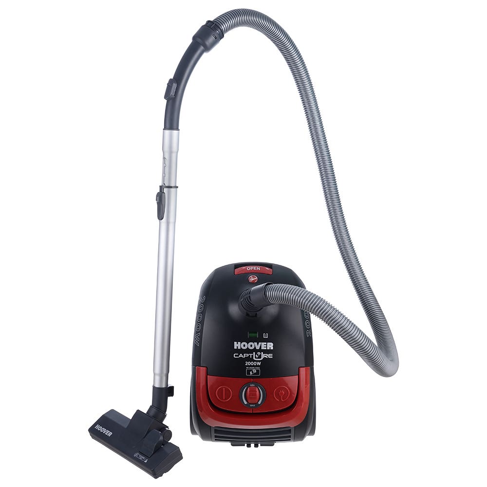 Hoover TCP2010020 Canister Vacuum Cleaner, 2000 Watt, 2.3 Liter - Black Red