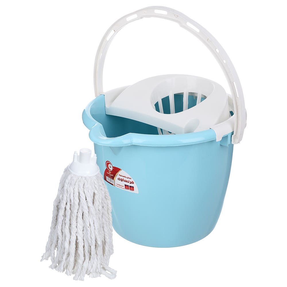 El Helal & Star Bucket with Squeezer - Light Blue