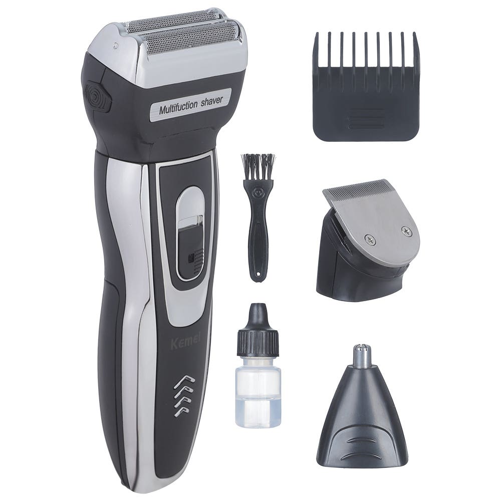 Kemei KM-5558 Hair Trimmer - Black Silver