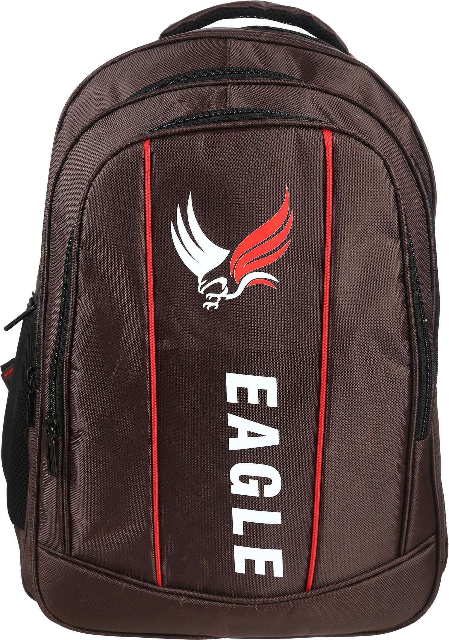 Eagle Fabric Laptop Bag, 44×30 cm, 3 Zippers - Brown