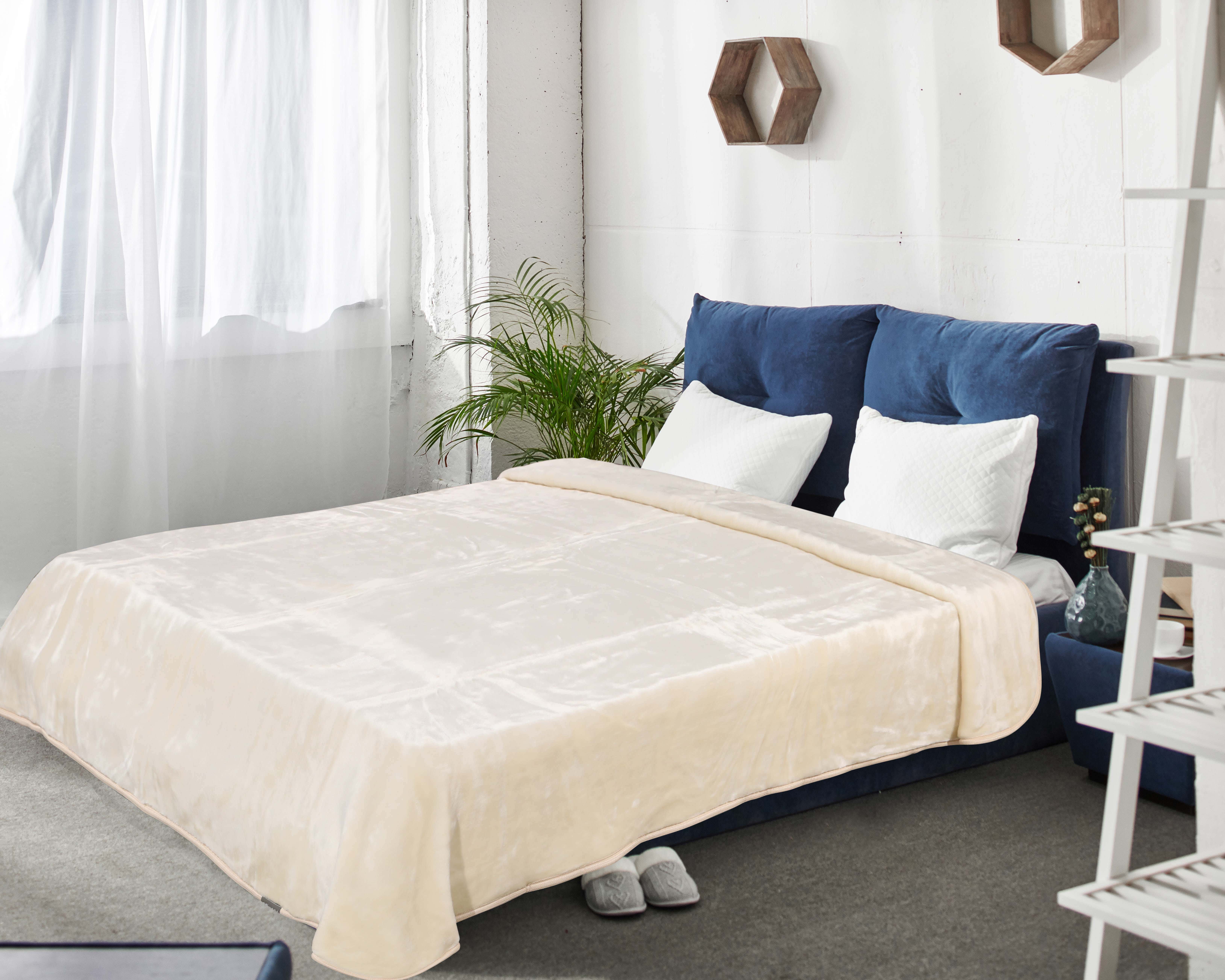 Mora Plush Blanket, Duble Face, 240X220 cm, 4000 Grams - Off White