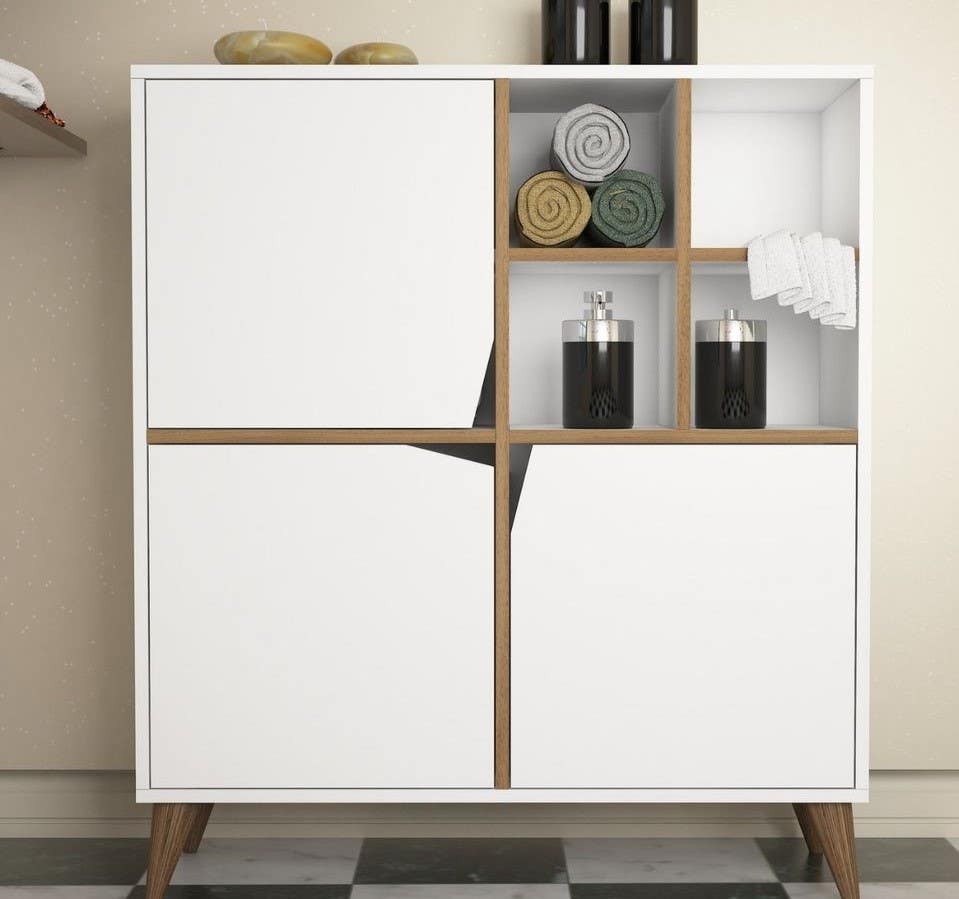 MDF Wood Storage Unit, 100×35×115 - White