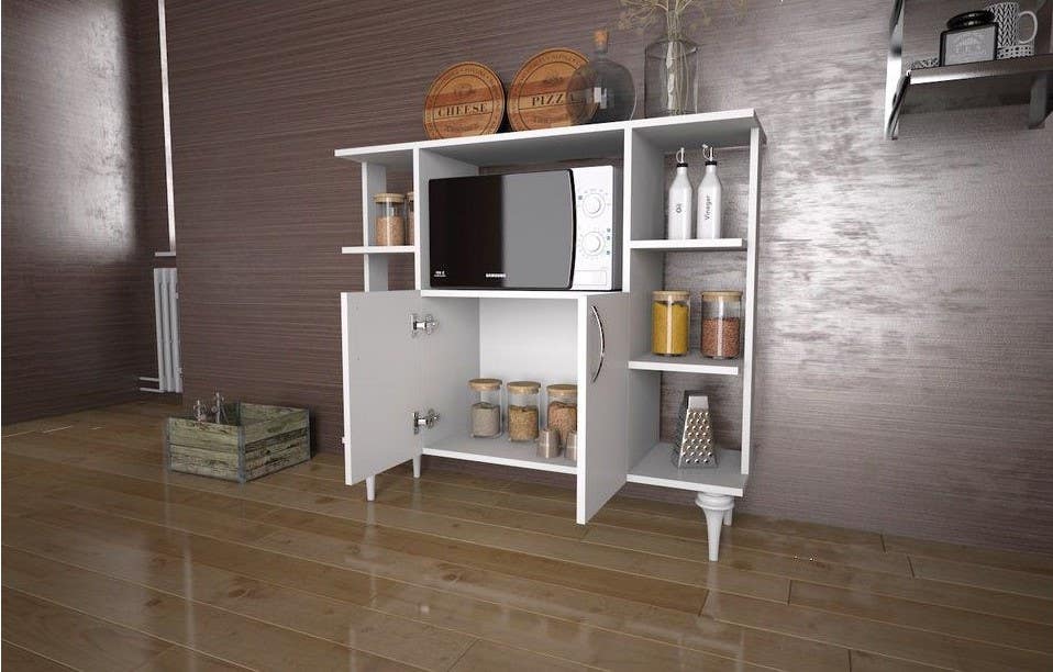 MDF Wood Storage Unit, 100×30×120 - White