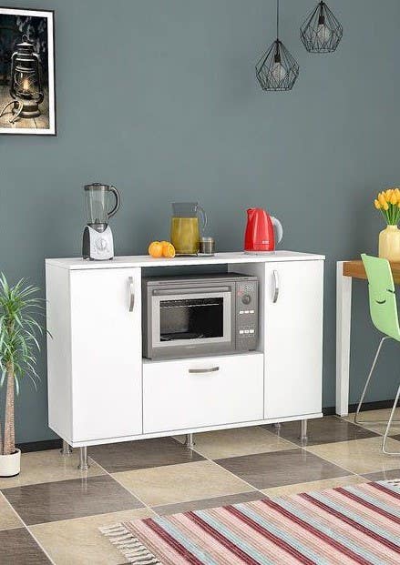 MDF Wood Storage Unit, 120×40×90 - White