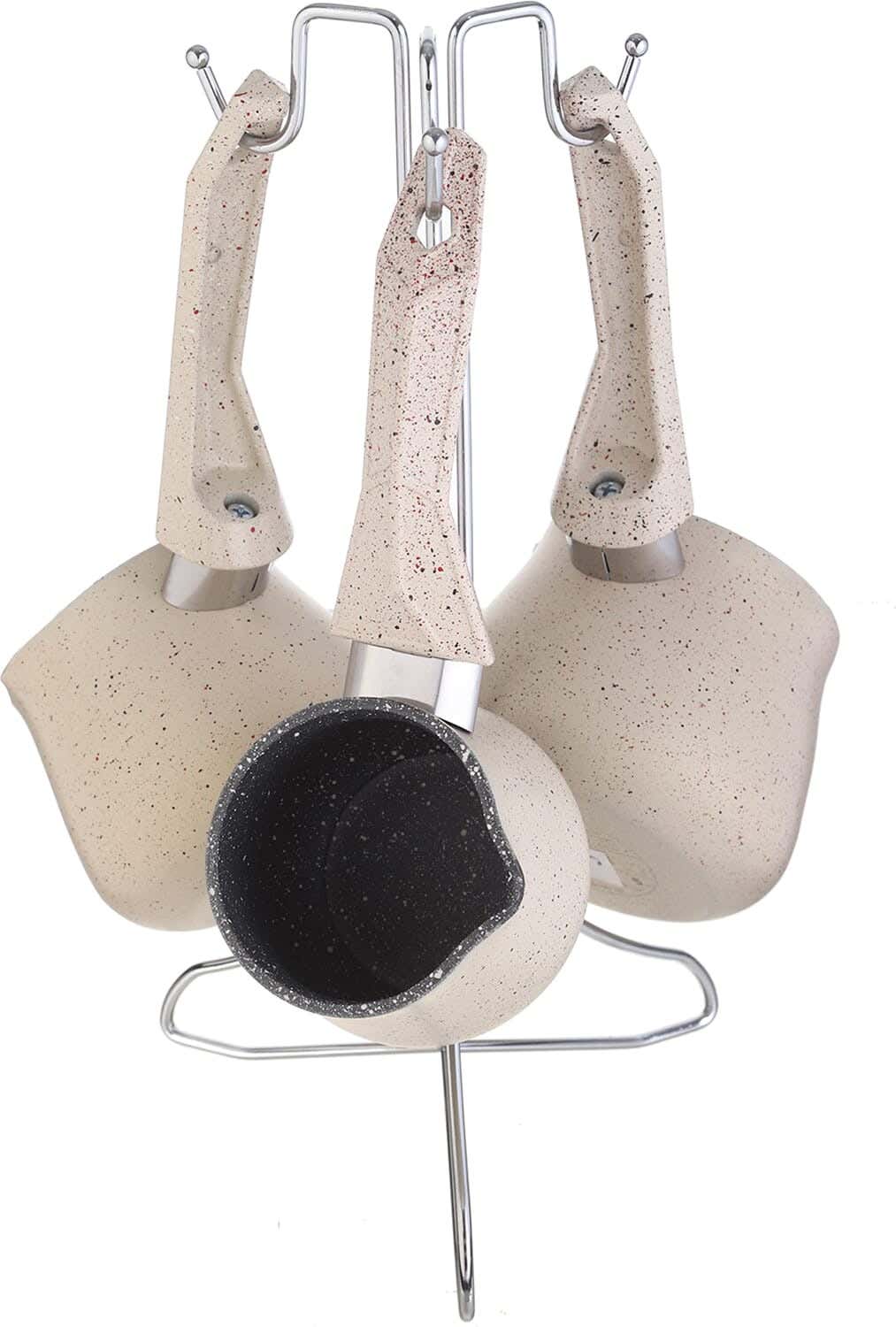 Vision Granite Coffee Set, 3 Pieces, with Stand - Beige