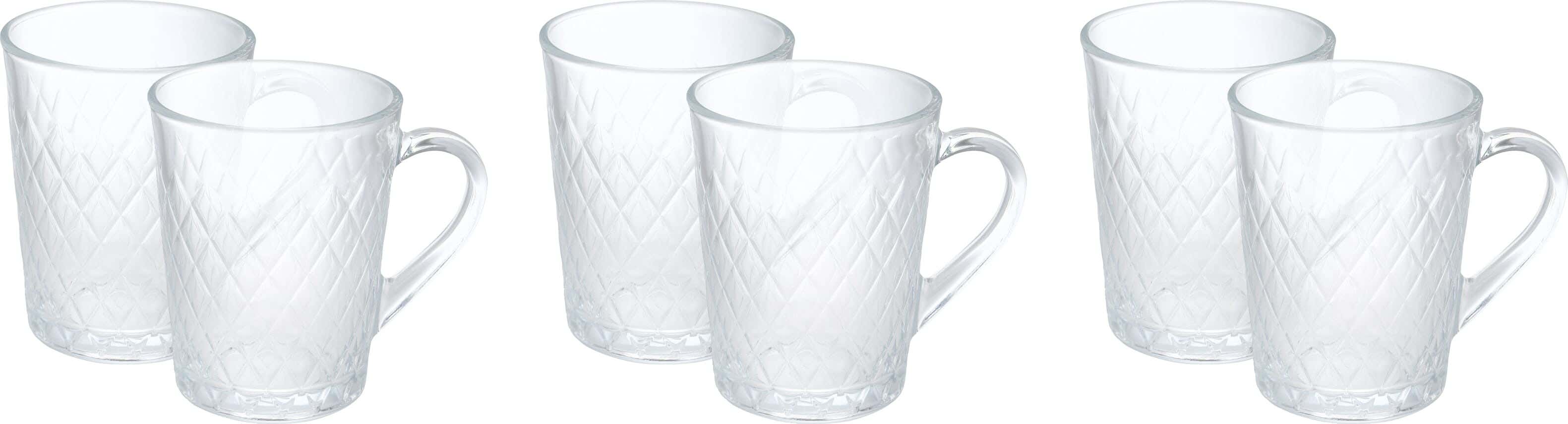 Pasabahce Glass Tea Mug Set, 6 Pieces, 260 ml - Clear