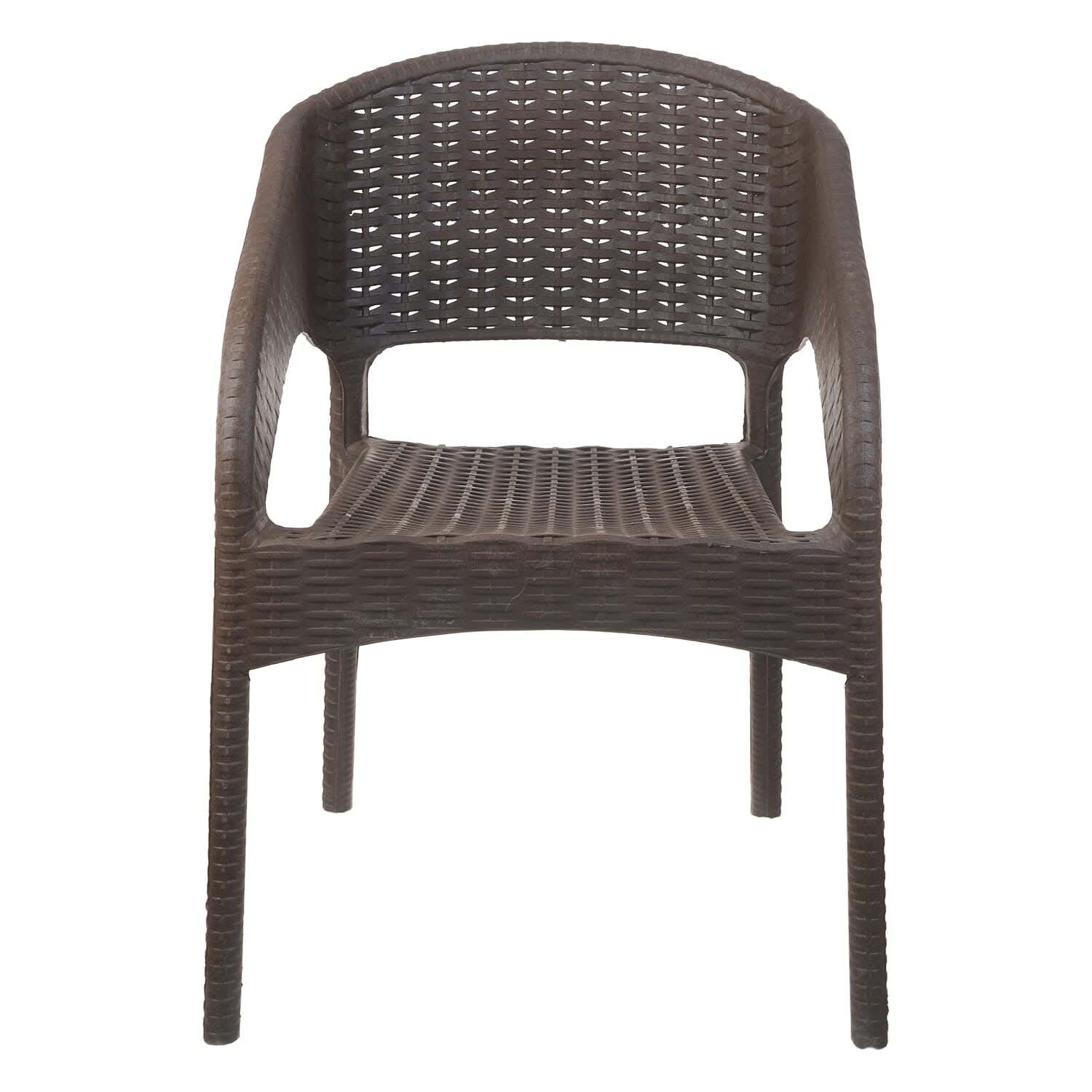 Rattan Plastic Chair, 57×80 cm - Brown