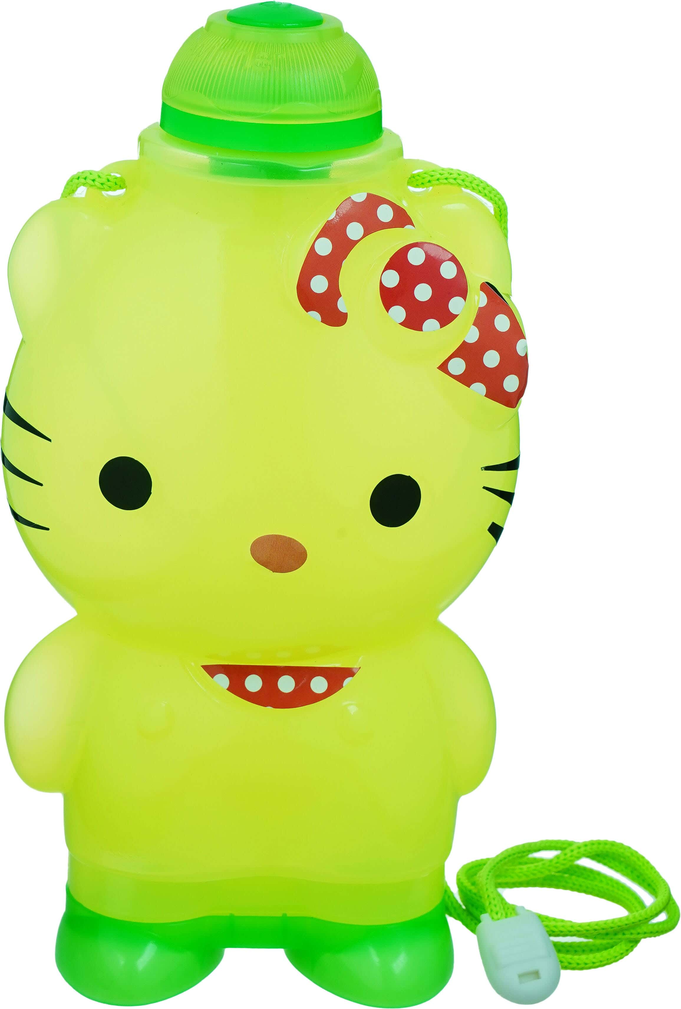 Winner Plast Plastic Kids Water Bottle Kitty Shape, 430 ml - Light Green