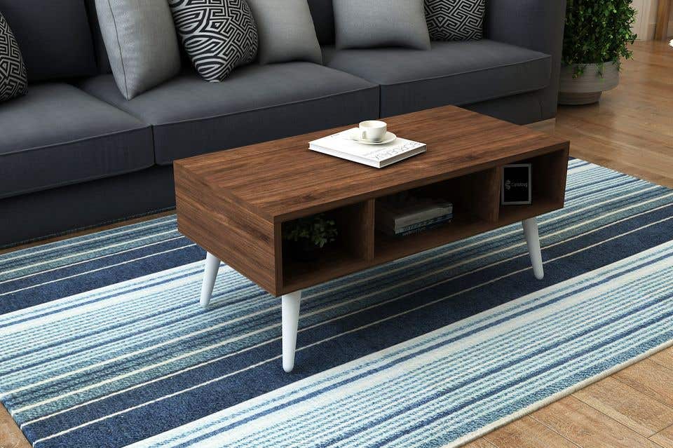 MDF Wood Center Table, 90x45x40 cm - Brown