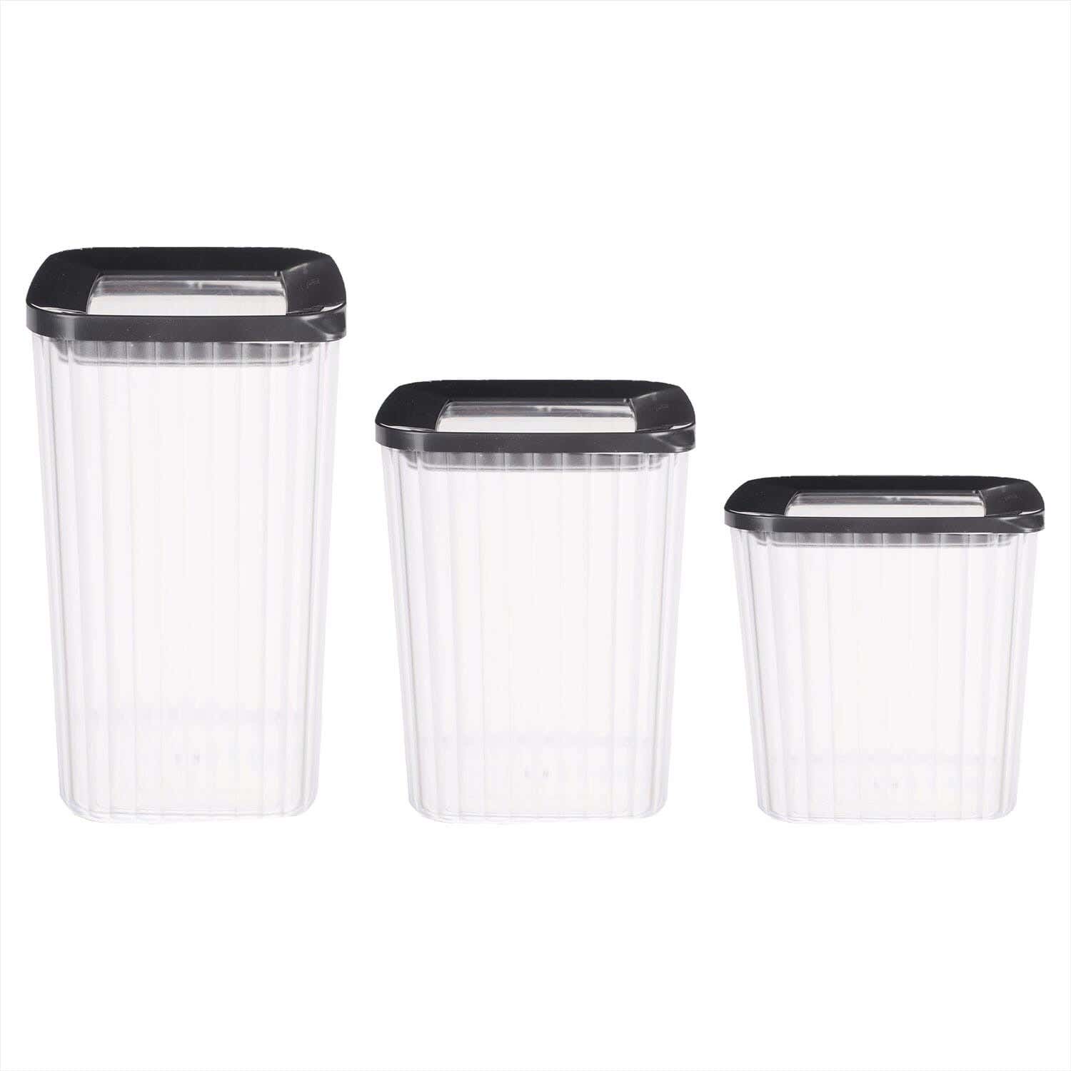 Pro Plast Discovery Plastic Storage Box Set, 3 Pieces - Black
