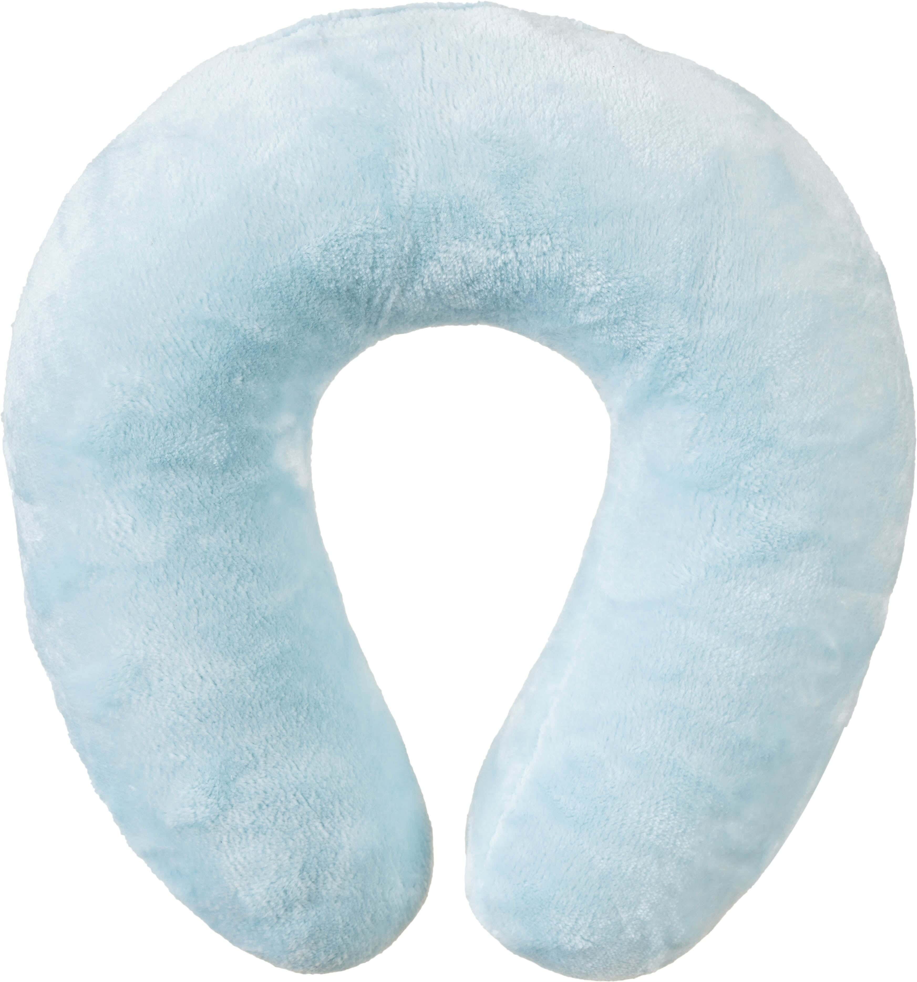 Almaamoun Memory Foam Neck Pillow, 33×30 cm, Approximately 250 grm - Light Blue