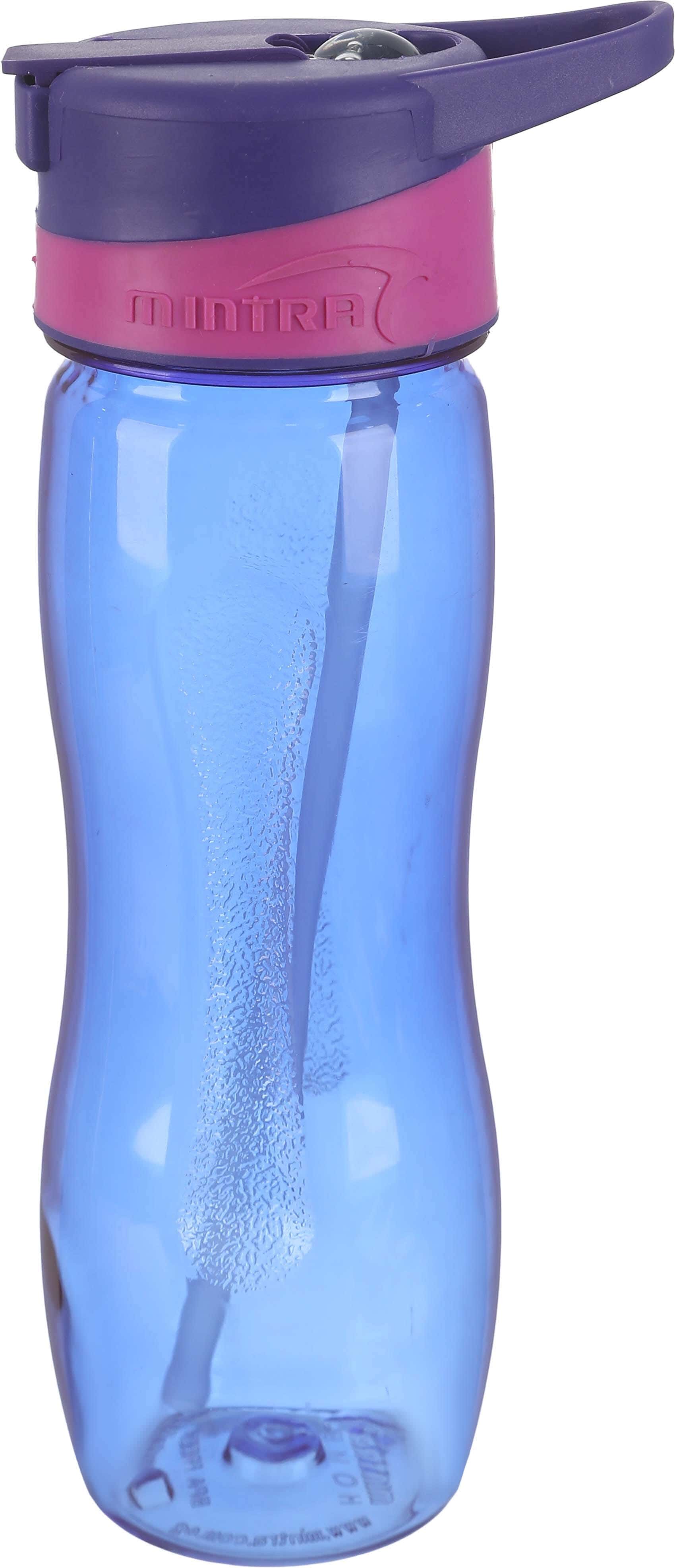 Mintra Plastic Sports Water Bottle, Shalimo Lid, 650 ml - Blue Purple