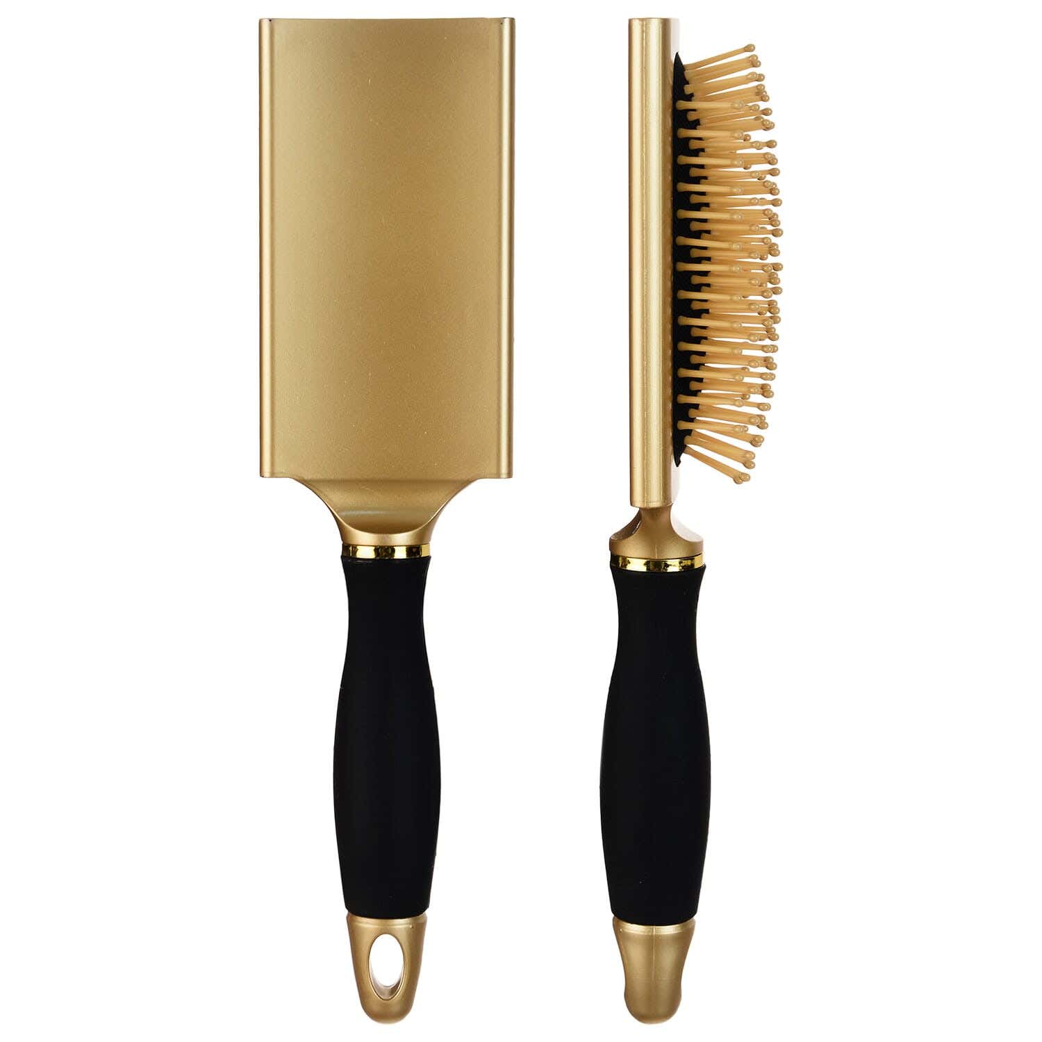 Home Hair Brush, 25 cm - Gold Black