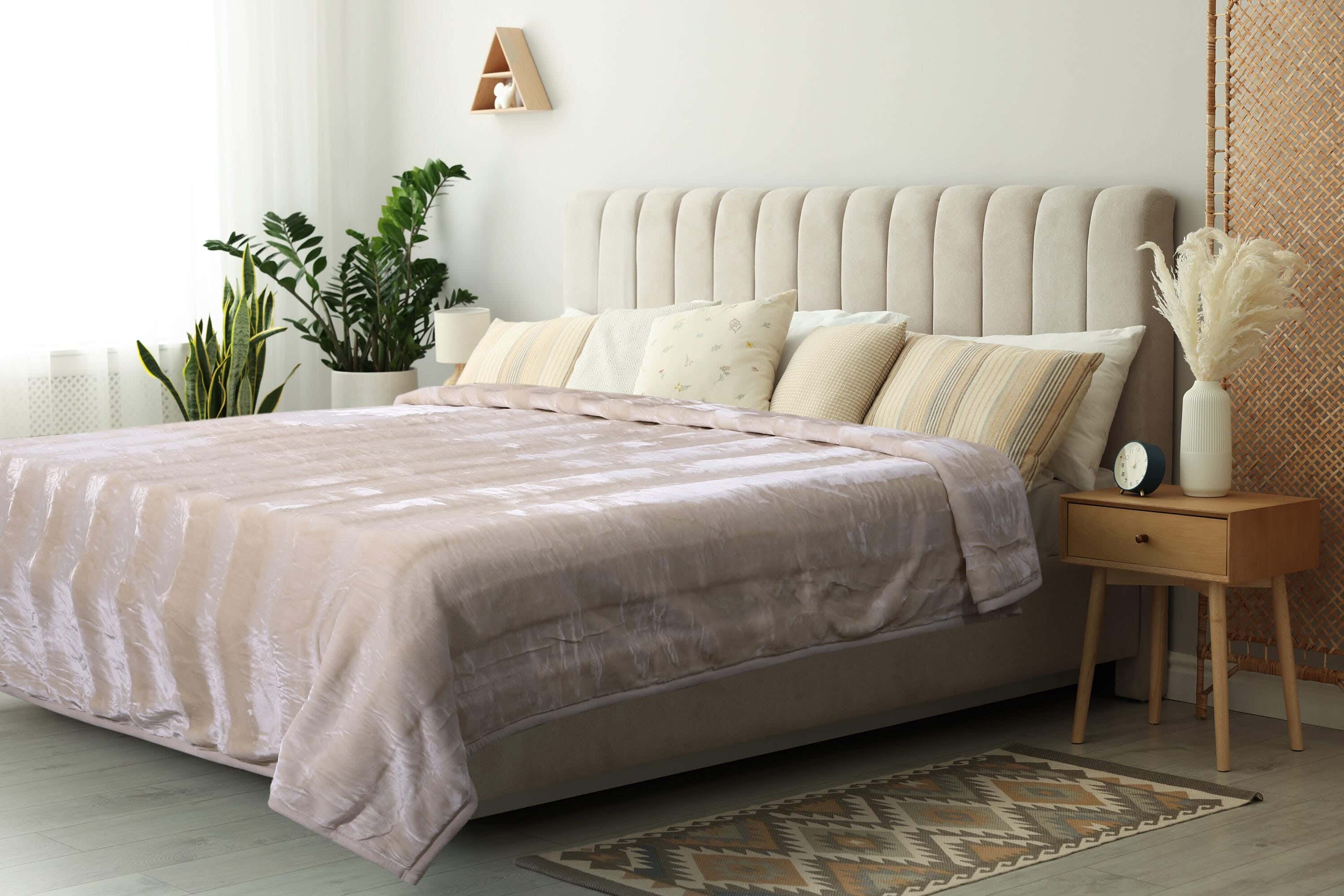 Marbella Velvet Blanket Double Layer, 220x240cm, 3950 gm - Beige