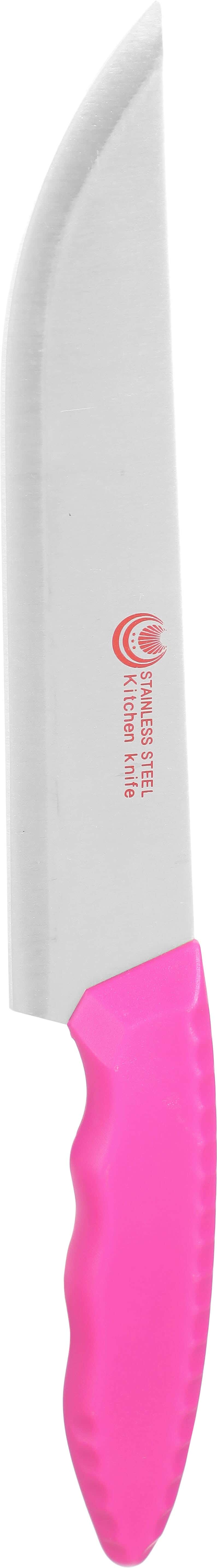 Stainless Steel Knife with Plastic Handle, 8 Inches - Fuchsia