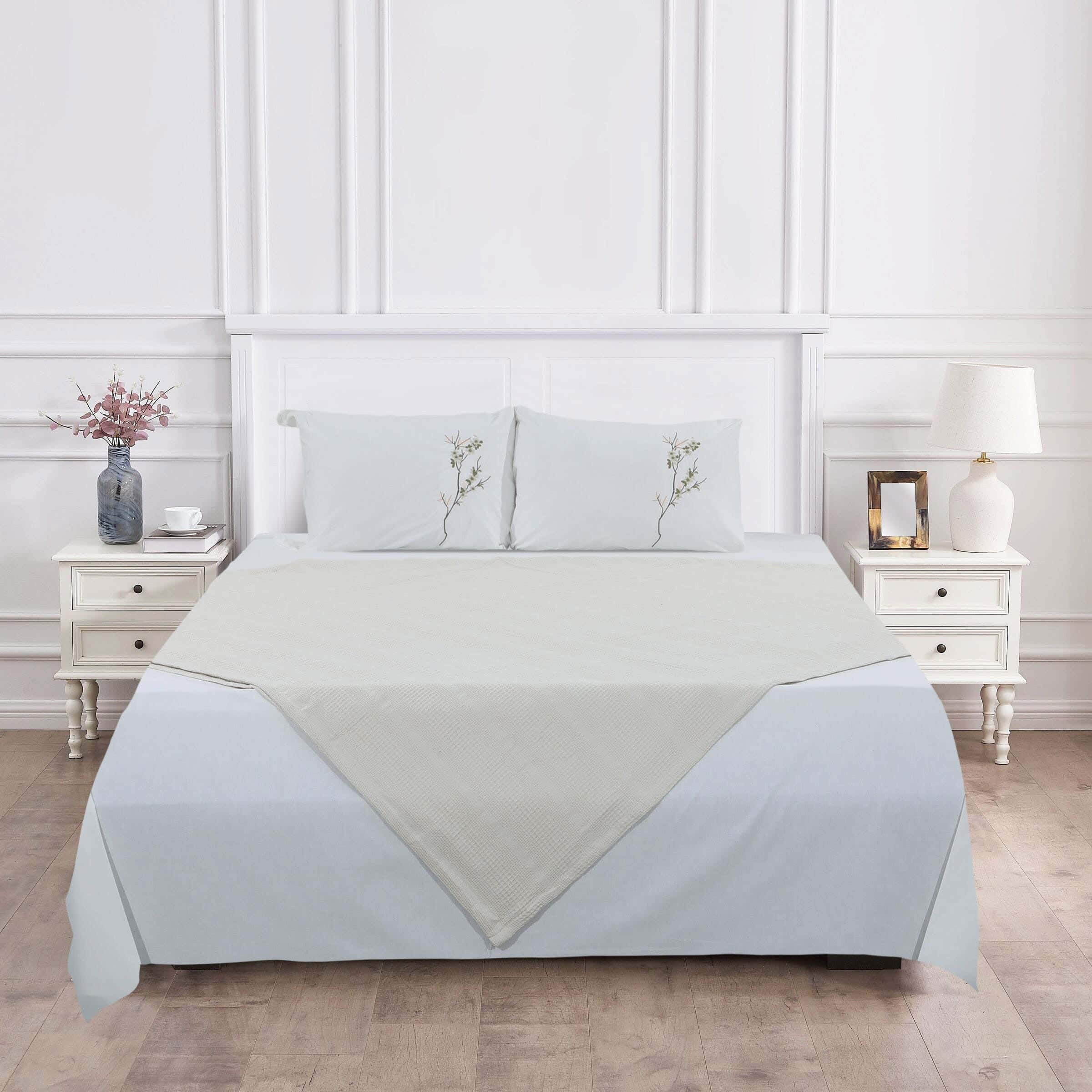 Irina Cotton Comforter and Bed Sheet Set, 4 Pieces, 2900 grams - Beige