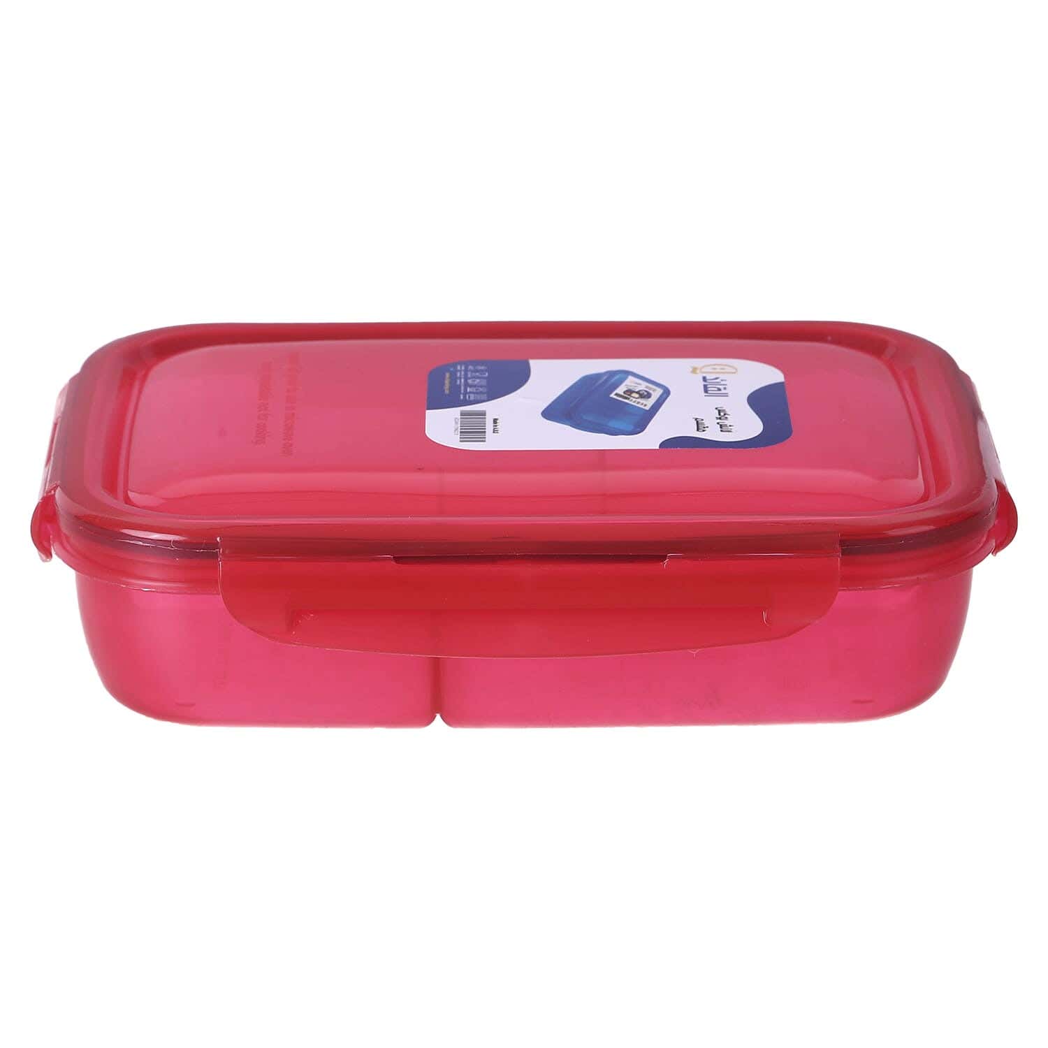 Al Qaed Plastic Lunch Box, 4 Eyes, 2100 ml - Red
