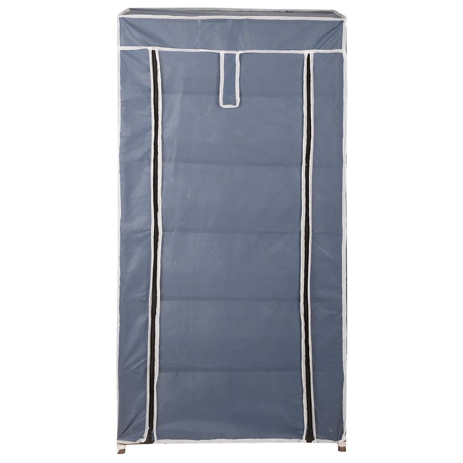 Al Alamia Plastic Cabinet, Fabric Cover, 7 Shelves, 120×60×30 cm - Grey