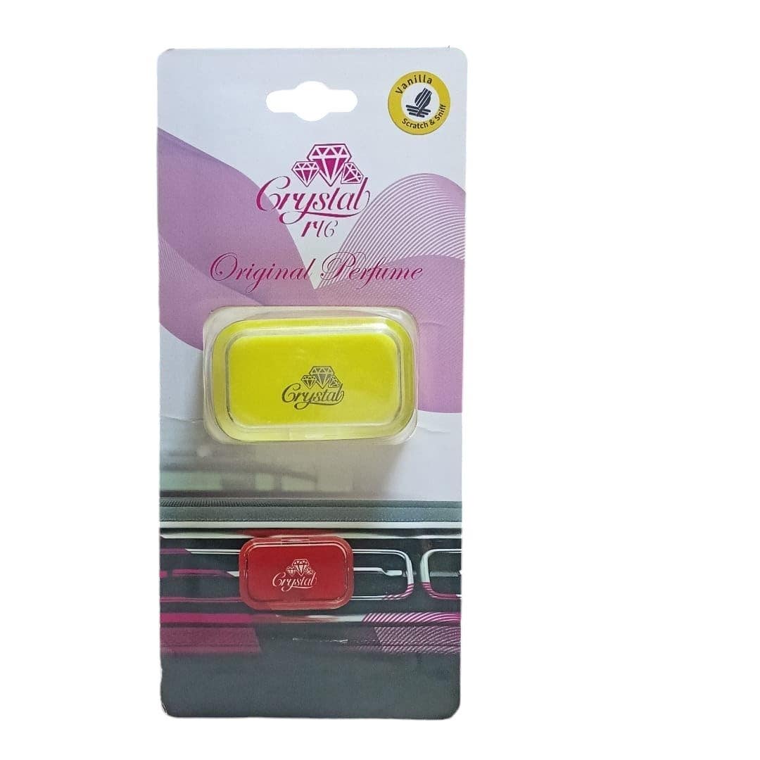 Crystal Car Air Freshener with Vanilla Scent - Yellow