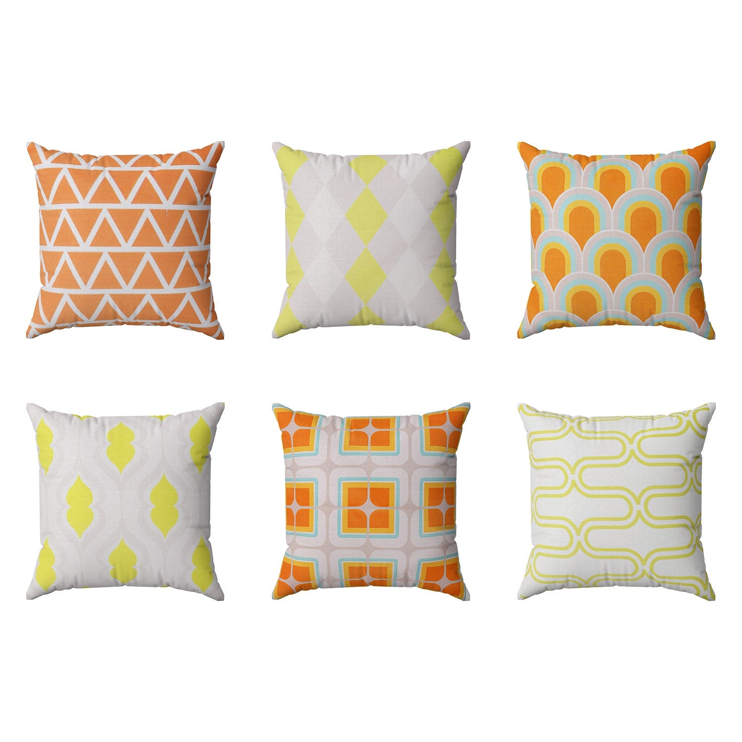 Velvet Cushions Cover set, 6 Pieces, 45×45 cm - Multicolor