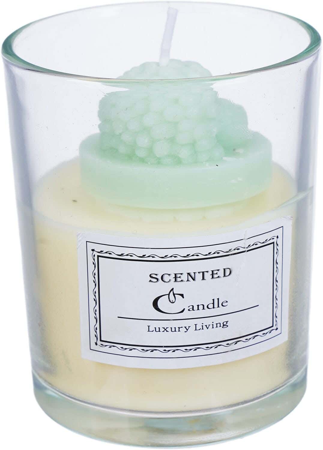 Aromatic Candle with Glass Cup, 8×7 cm - Clear