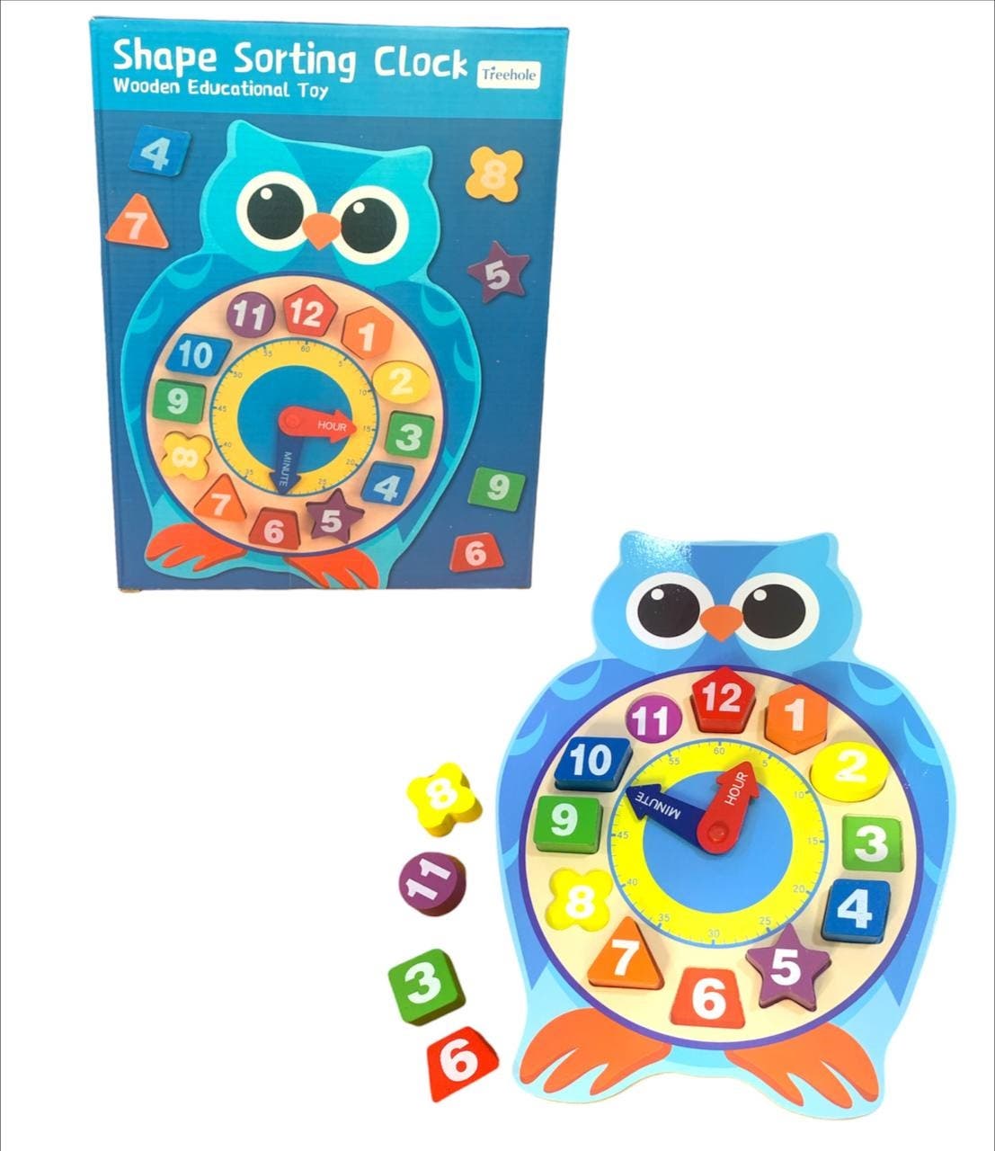 Alsafwa W17-14-1 Owl-Shaped Clock Toy for Unisex Children - Blue