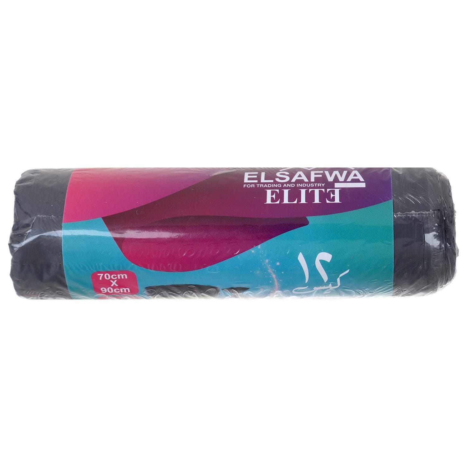 Al Safwa Roll Garbage Bags, 12 Bags, 70×90 cm - Black