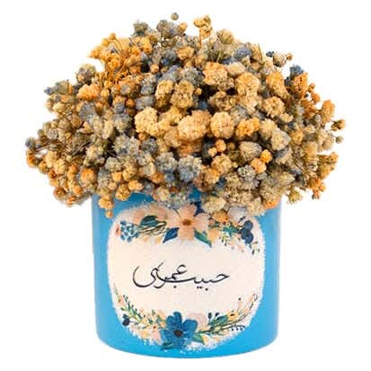 Pottery Flowers Pot, 8×9 cm - Light Blue