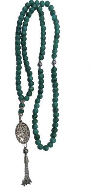 Large Stone Rosary, 99 beads - Green