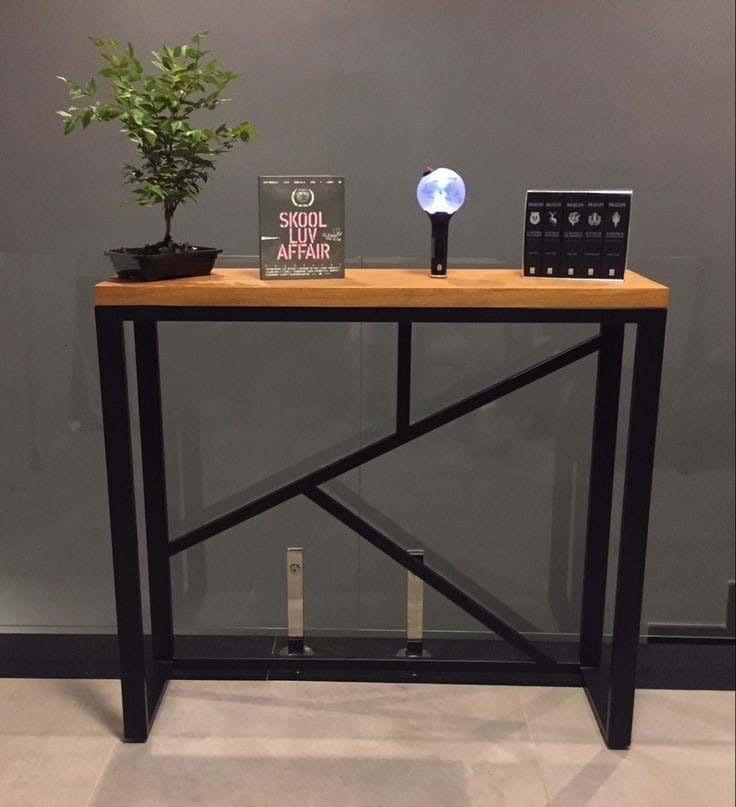 Metal console, 100x90x35 cm - Black